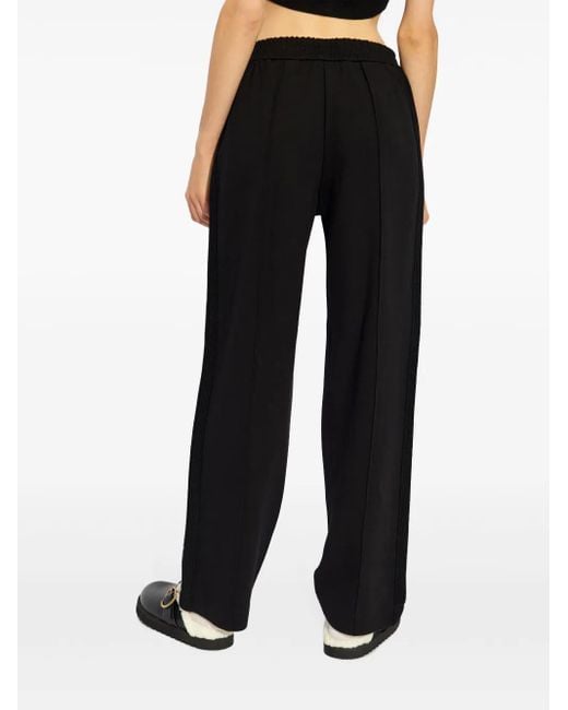 Moncler Black Logo-Patch Virgin Wool Track Pants