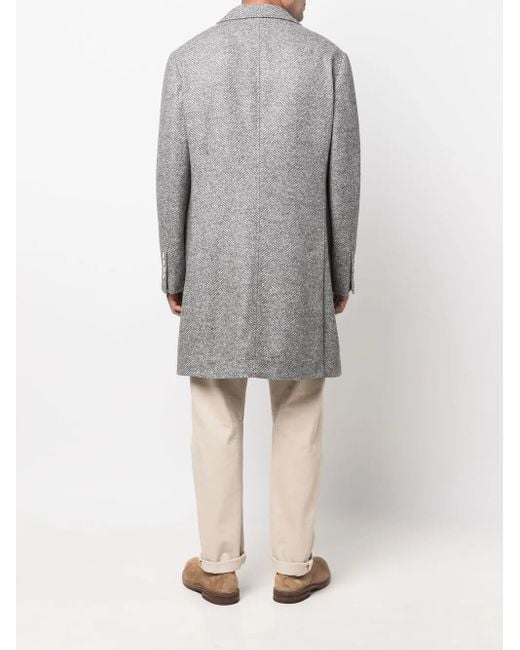 Brunello Cucinelli Mantel Met Enkele Rij Knopen in het Gray voor heren