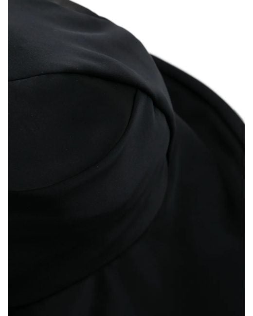 Junya Watanabe Black Gathered Fedora Hat