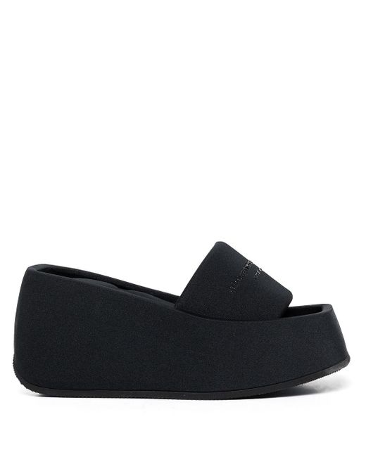 Alexander Wang Taji Platform Slides in Black - Lyst