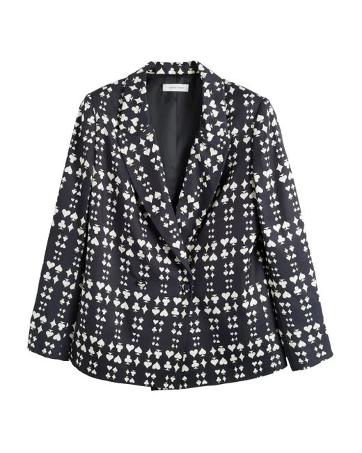 Chinti & Parker Black Queen Of Hearts Printed Blazer