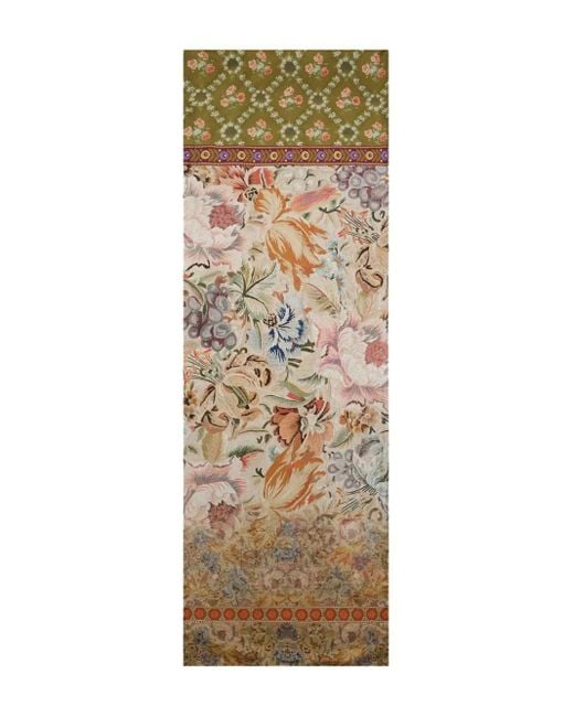 Pierre Louis Mascia Natural Eckiger Schal mit Blumenmuster