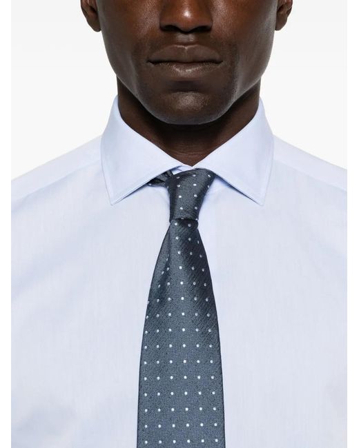 VELA SHOP White Long-Sleeve Spread-Collar Shirt for men