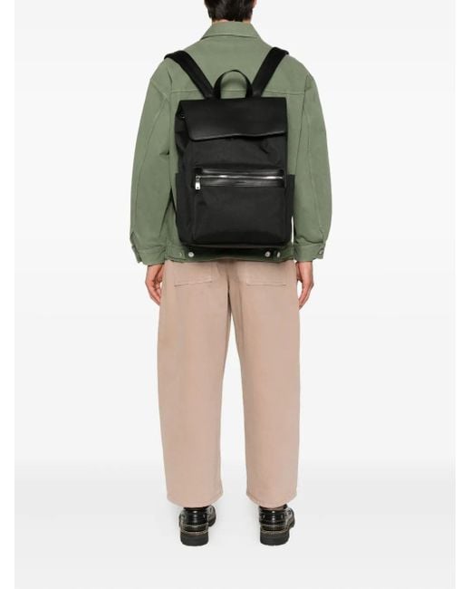 Calvin Klein Black Flap-Pocket Backpack for men