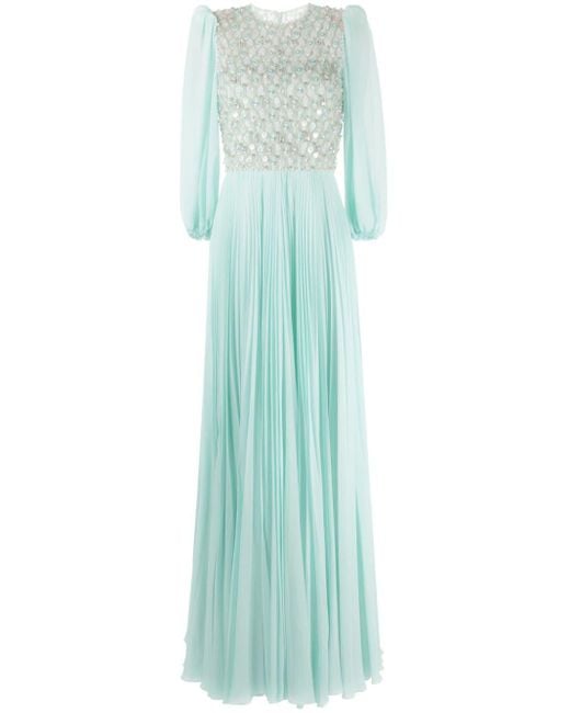 Jenny Packham Blue Orla Crystal-embellished Gown