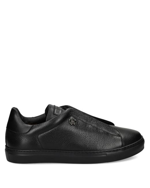 Roberto Cavalli Black Logo-Plaque Sneakers for men