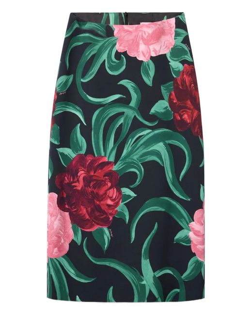 LaDoubleJ Midi-Rok Met Bloemenprint in het Green