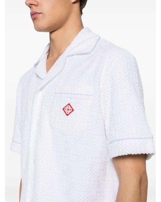 Casablancabrand Overhemd Van Badstof Met Monogram in het White voor heren