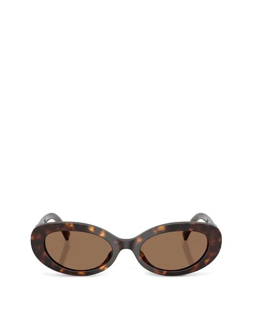 Dolce & Gabbana Brown Devotion Oval-Frame Sunglasses