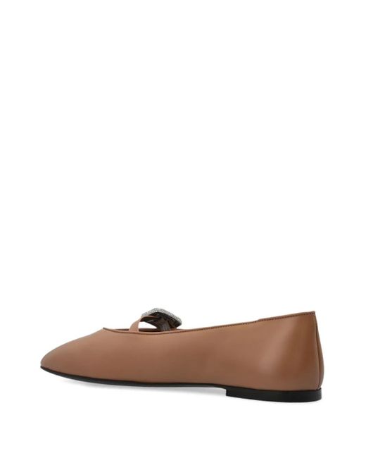 Giuseppe Zanotti Brown Georgia Buckle Ballet Flats