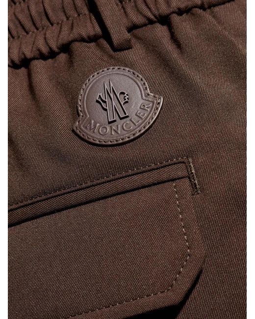 Moncler Brown Logo-Patch Trousers for men