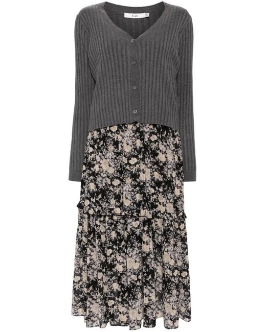 B+ AB Gray Ribbed Cardigan Set