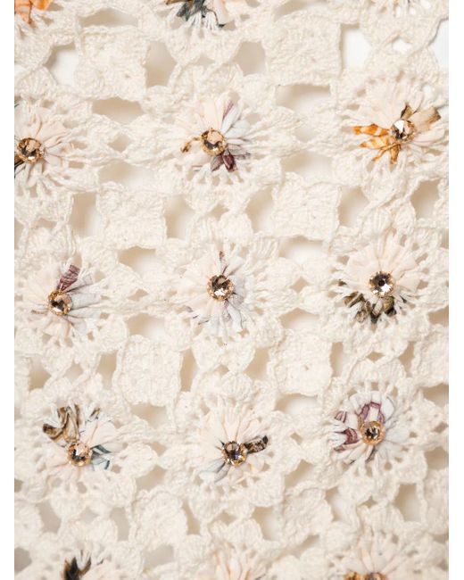 Agua Bendita Natural Arroyo Caracola Crochet-Knit Skirt