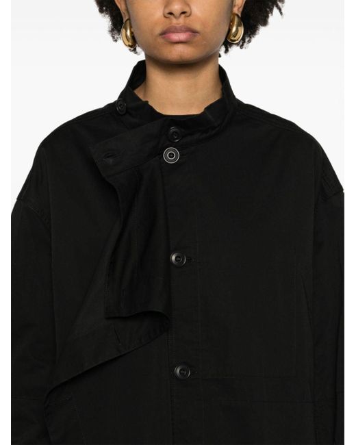 Lemaire Black Cotton Asymmetric Blouson Jacket