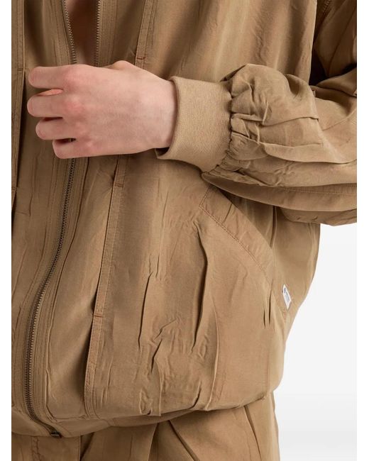 Prada Natural Veste Bomber En Soie Ancienne