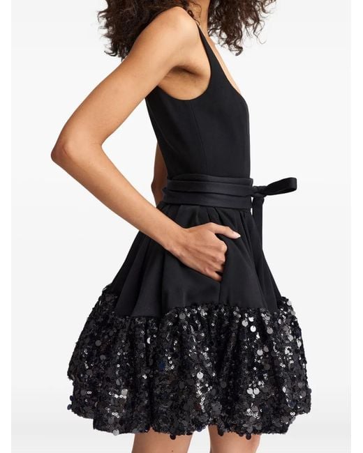 16Arlington Black Drina Sequin Belted Mini Dress