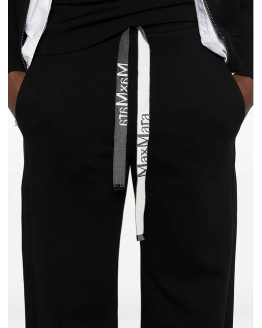 Max Mara Black Smmbali Logo-Drawstring Track Pants