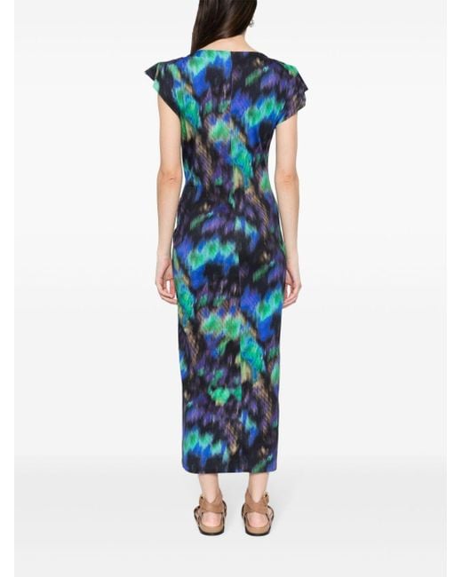 Vestido largo Nadela con estampado abstracto Isabel Marant de color Blue