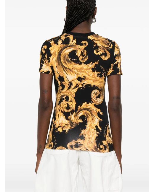 Versace Jeans Couture Black Baroque Print T-Shirt