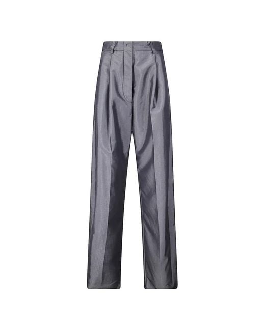 Thelatest Blue Pleated Pinstripe Trousers