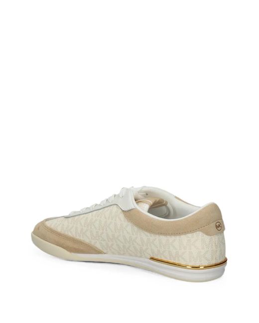MICHAEL Michael Kors White Nolan Monogram-Print Panelled Sneakers