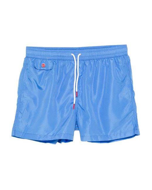 メンズ Kiton ドローストリング トランクス水着 Blue