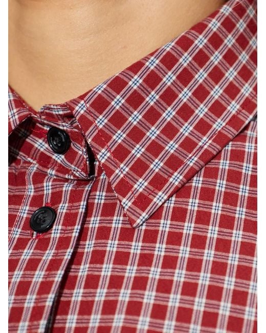Vetements Red Checked Cropped Top