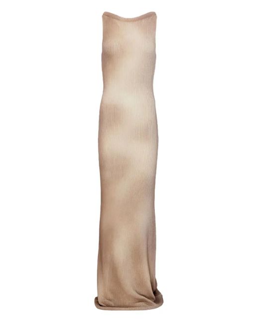 AYA MUSE Natural Celes Ombre-Motif Maxi Dress