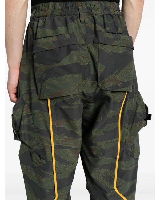 Mostly Heard Rarely Seen Black Graphic-Print Cropped Trousers for men