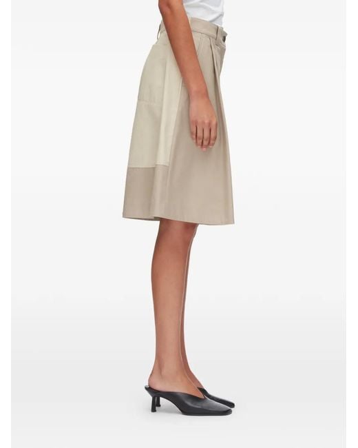 3.1 Phillip Lim Natural Pleated Colour-Block Shorts