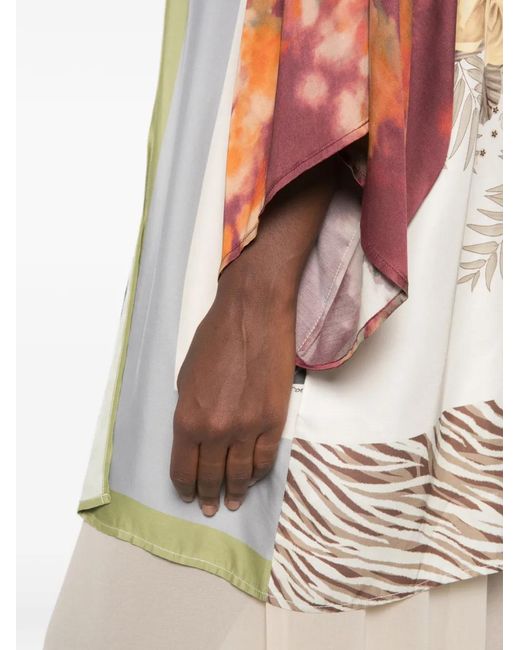 Anna Molinari White Floral-Print Open-Front Jacket