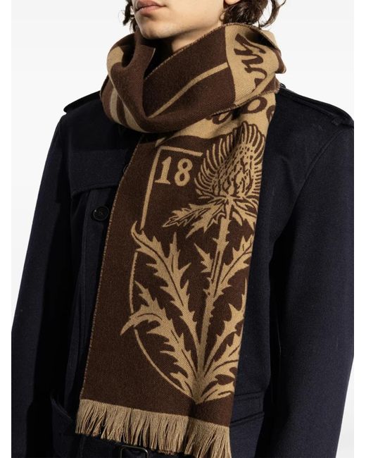 Sciarpa Con Frange di Burberry in Brown