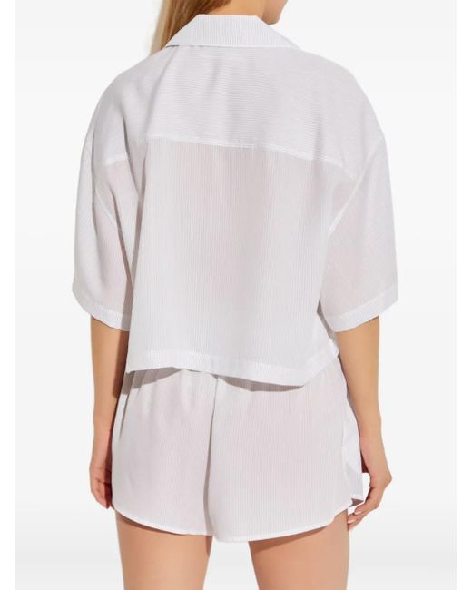 Alexander Wang ピンストライプ ショートスリーブ トップ White