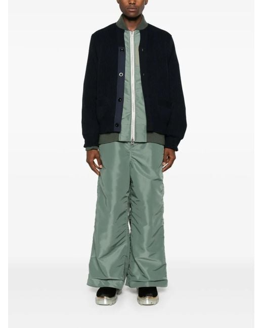 Sacai Black Layered Bomber Jacket for men