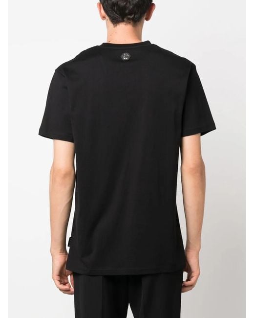 Philipp Plein Black Glass Skull T-Shirt for men