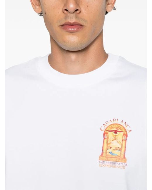 Casablanca White Graphic-Print T-Shirt for men