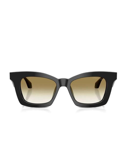 Giorgio Armani Black Geometric-Frame Sunglasses