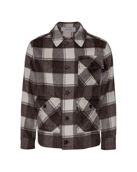 Golden Goose Deluxe Brand Brown Check-Pattern Mohair-Blend Jacket for men