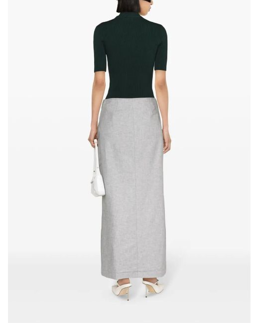 Courreges Green Reedition Rib-Knit Sweater