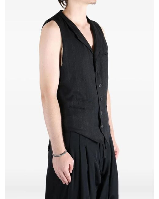 メンズ Yohji Yamamoto ストライプ トップ Black