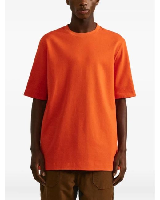 Casey Casey Orange Round-Neck Short-Sleeve T-Shirt for men