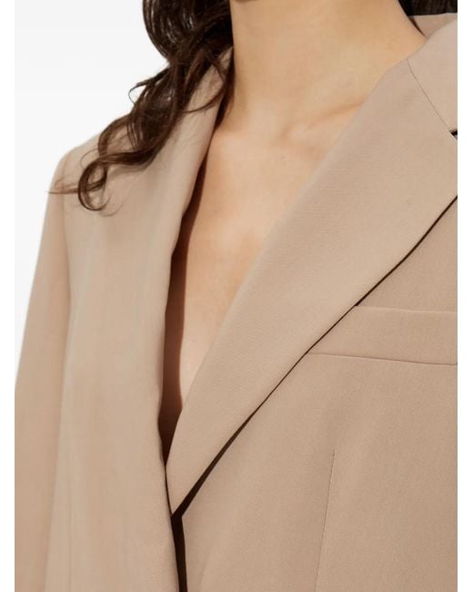 Sportmax Natural Blazer Mela À Détails Plissés