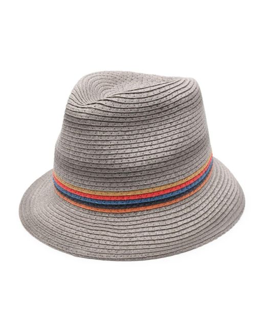 Sombrero Artist Stripe estilo borsalino Paul Smith de hombre de color Gray