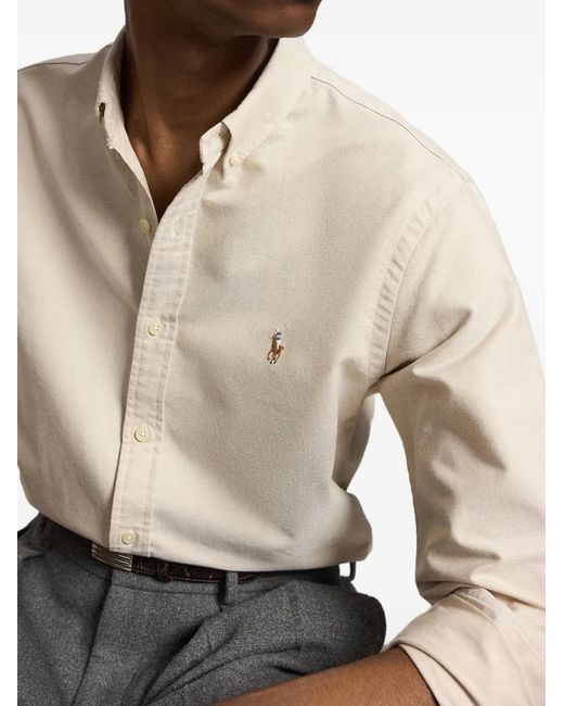Polo Ralph Lauren White Slim Fit Oxford Shirt for men