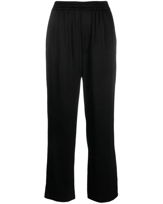 Nanushka Black Elasticated-Waist Cropped Trousers