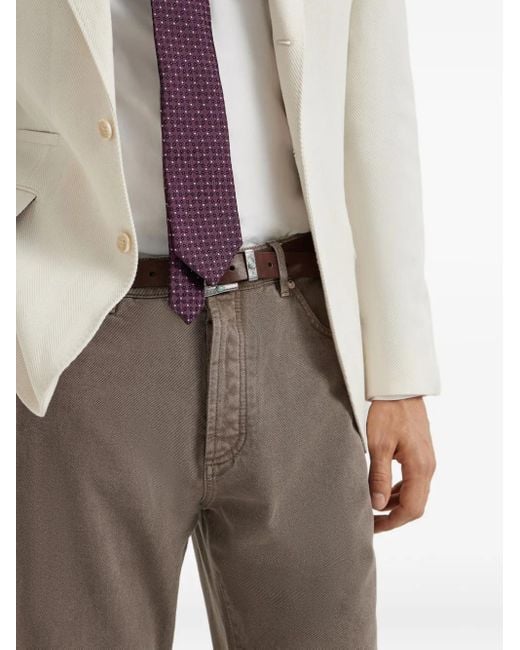 Brunello Cucinelli Gray Leisure Five-Pocket Cotton Jeans for men