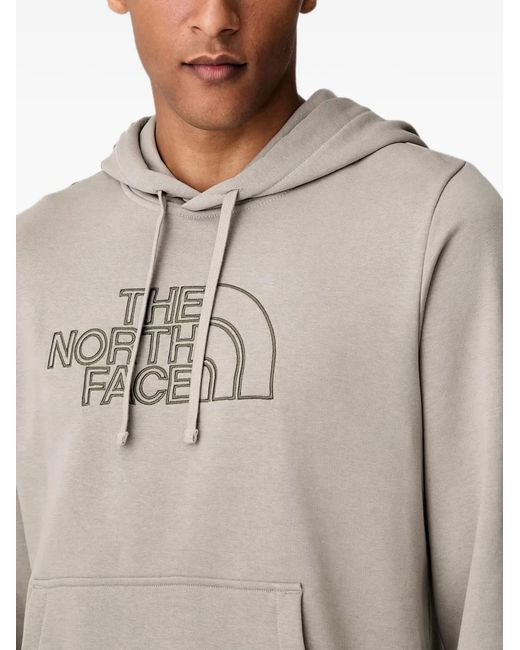 The North Face Gray Drew Peak Light Logo-Embroidered Drawstring Hoodie for men