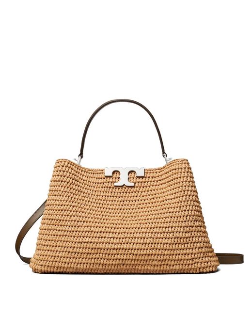 Tory Burch Metallic Eleanor Raffia Satchel