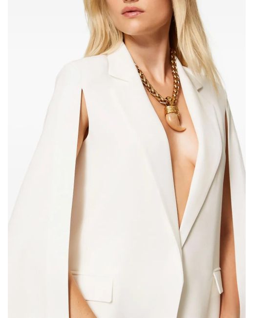 Blazer Con Mantella di Twinset in White