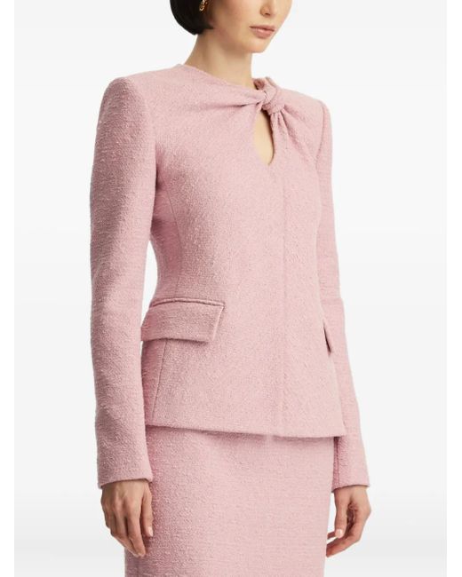 Oscar de la Renta Pink Twist-Embellished Jacket